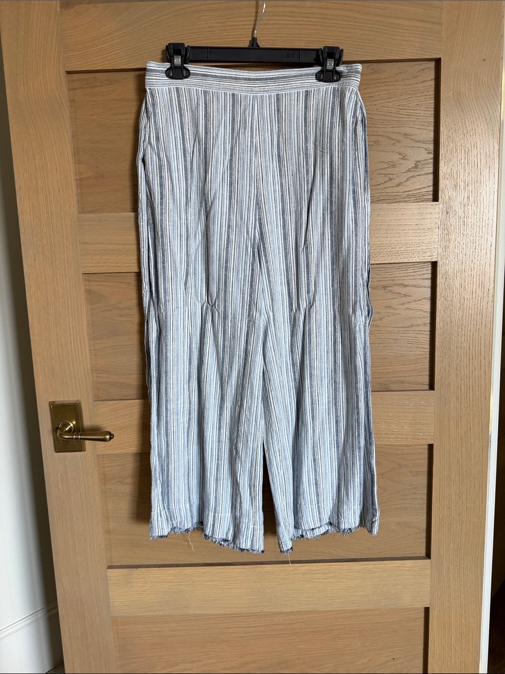 cloth & stone Vertical Stripe Wide-Leg Pants in Blue & White